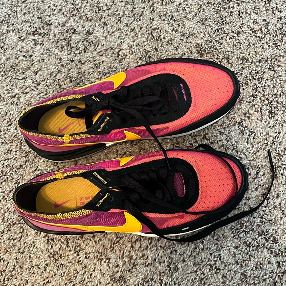 Nike women’s waffle 1 pink and yellow sneakers